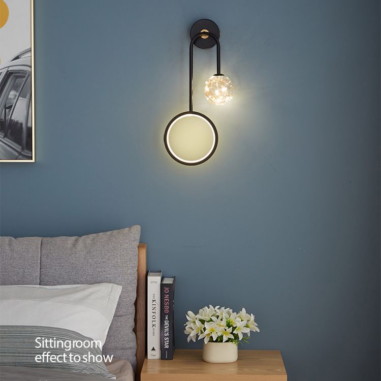 Metallo lampada appesa a parete in vetro a parete a parete in metallo a parete a parete con piastra backplate metallica