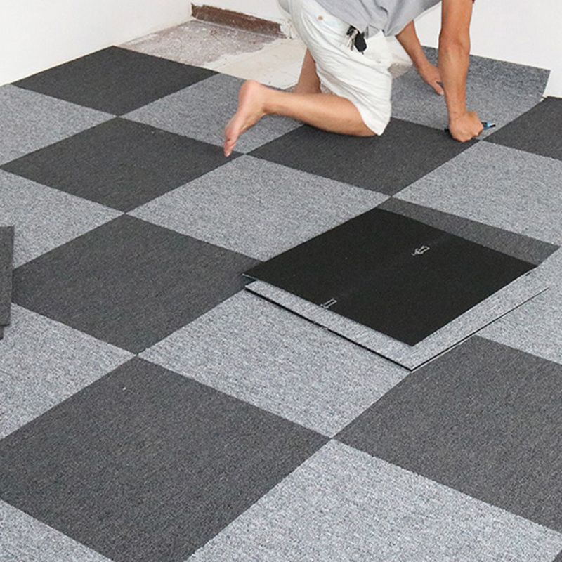 Indoor Carpet Tiles Square Pattern Multi Level Loop Peel and Stick Carpet Tiles