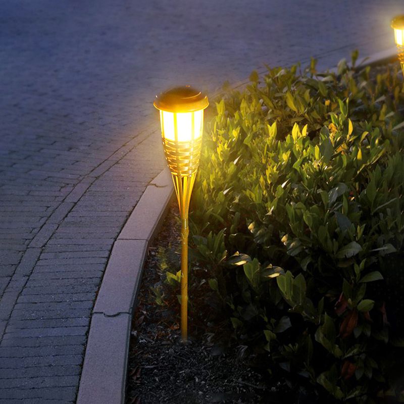 Torch Shaped Courtyard LED Lawn Light Decorative Solar Landscape Lighting in Warm Light