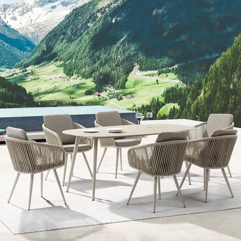 Modern Metal Dining Table Set 1/2/3/7 Pieces Dining Table Set for Outdoor