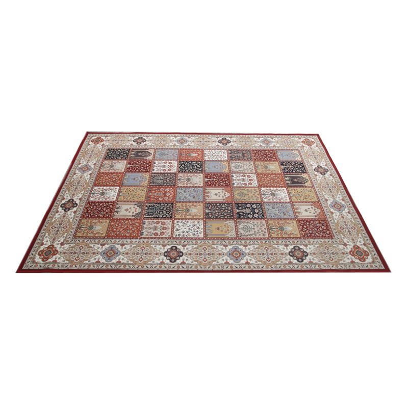 Traditional Moroccan Tile Print Rug Polyester Indoor Rug Stain Resistant Area Carpet for Living Room