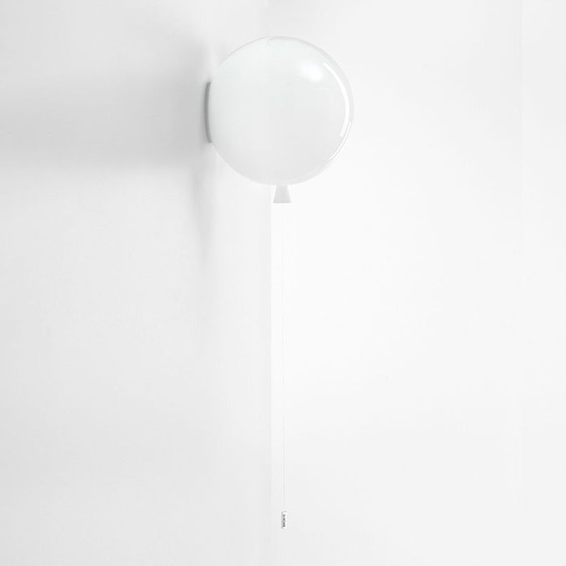 Macaron Style Wall Mount Light 1-Light Wall Light with Glass Shade for Bedroom