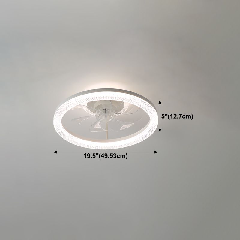 Ventilador de techo de dormitorio LED de metal ligero simple cerca de la iluminación del techo