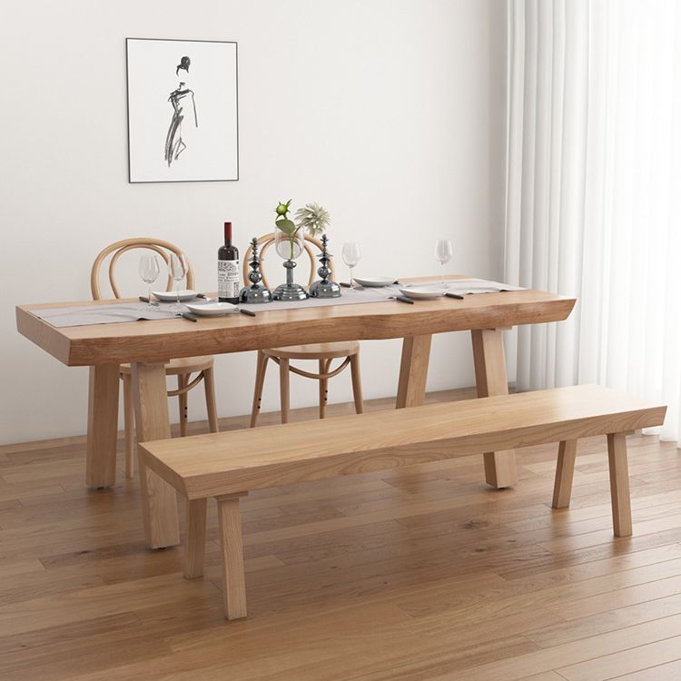 Pine Wood Dining Table Traditional Luxury Dining Table with 4 Legs