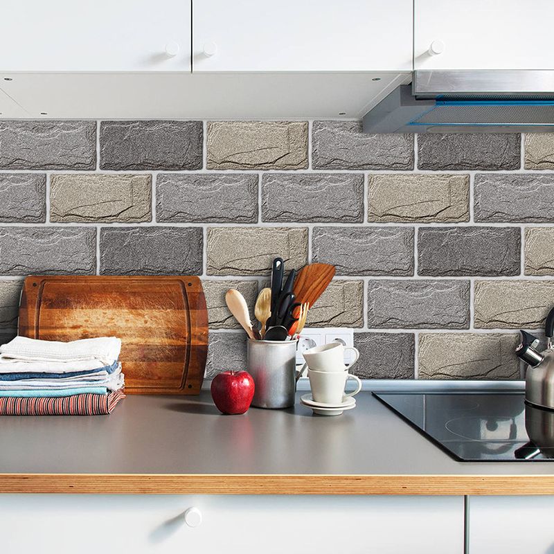 Rust Brick Look Wallpaper Panel Grey Peel and Paste Wall Decoration for Living Room