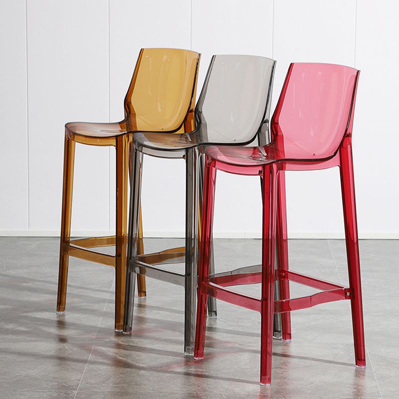 Industrial Armless Low Back Stool Acrylic Bar Stool for Living Room