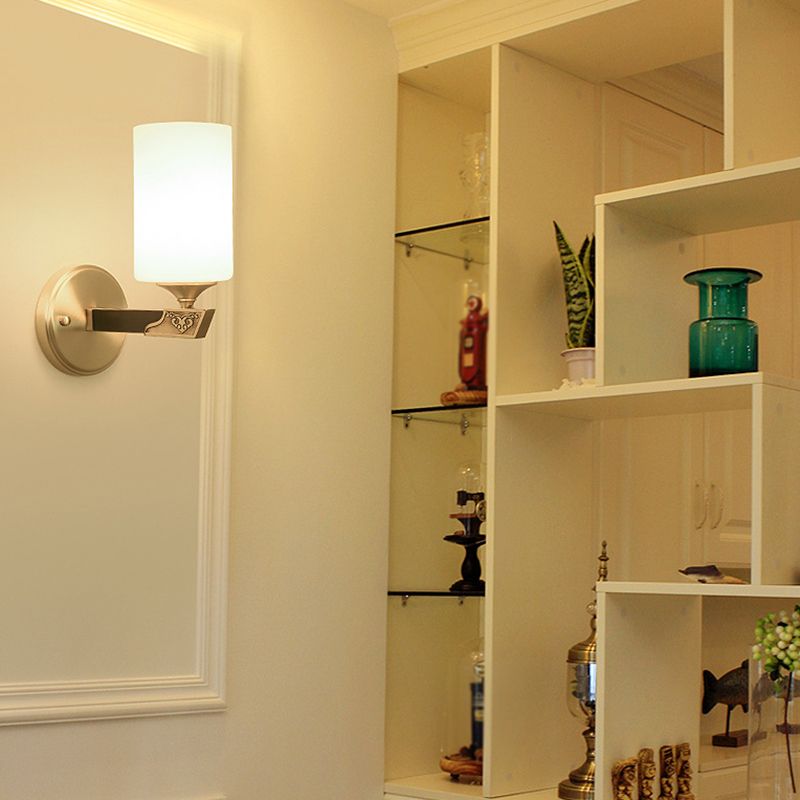 Glass Cylinder Wall Lights Modern 1-Light Wall Light Fixture