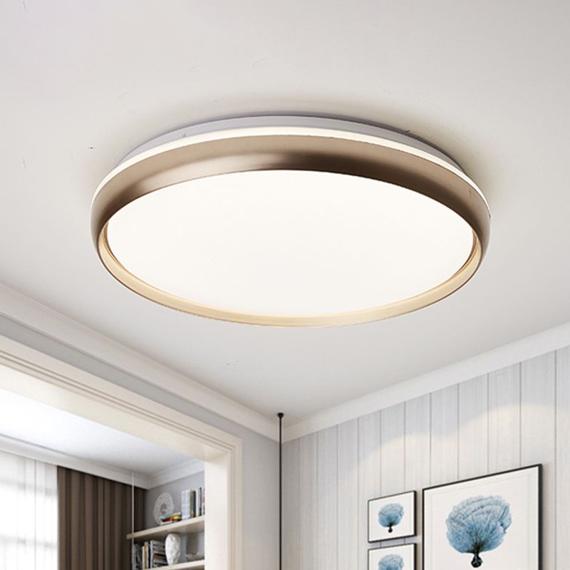 LED Living Room Flush Lighting Minimalist Black / Gold / Silver Flushmount con Circular Acrilico Shade