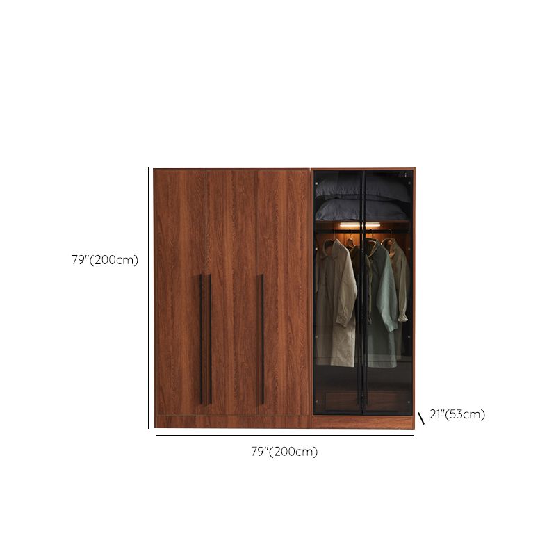 Modern Wooden Frame Armoire Freestanding Multifunctional Wardrobe