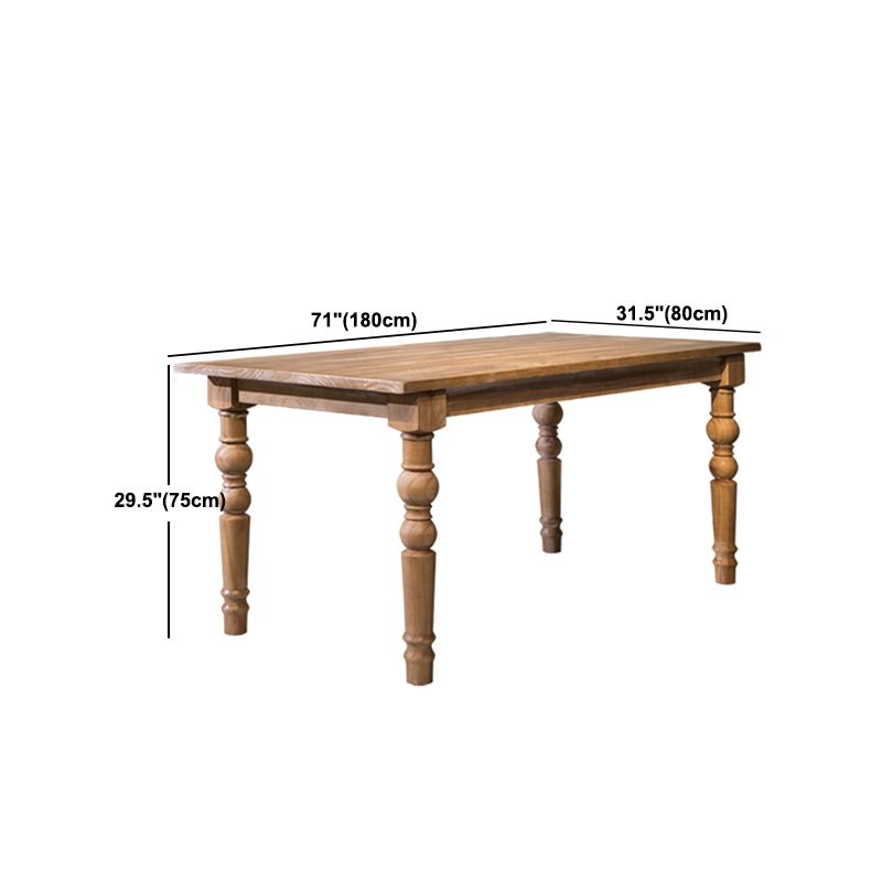 Table à manger moderne médiévale en bois de pin pour table rectangulaire de restaurant avec 4 pieds