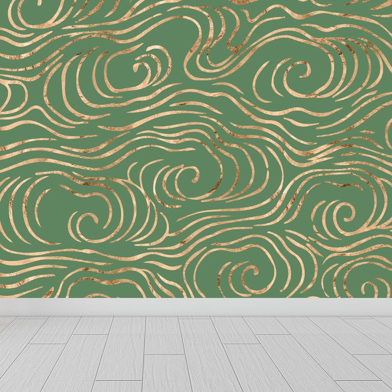 Fashion Moire Pattern Mural Wallpaper Sitting Room Sky View Wall Decor, Custom Printed