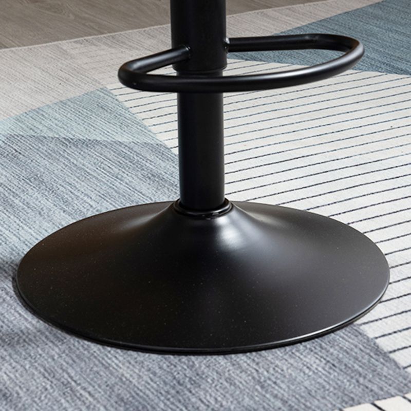 Contemporary Metal Barstool Faux Leather Footrest Adjustable Low Back Counter Stool