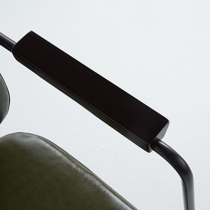 Industrial Style Metal Matte Finish Dinning Arm Chair Open Back Dining Chair