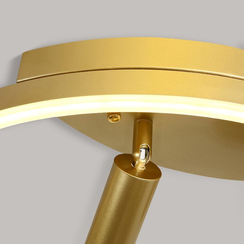 Circular Ceiling Light Fixture Modern Style Metal LED Bedroom Ceiling Fixture