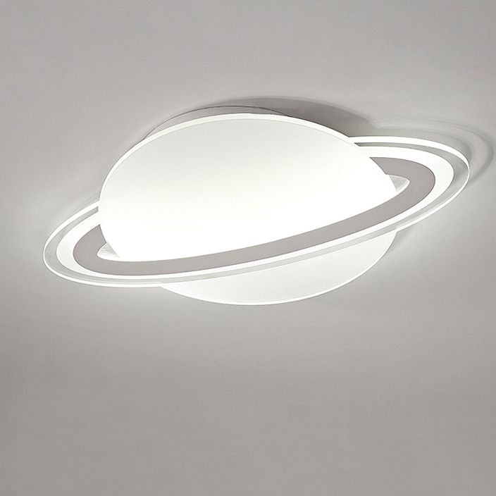 Nordic Acrylic Flush Mount Light Fixture White Saturn LED Flush Mount Spotlight for Kids Bedroom