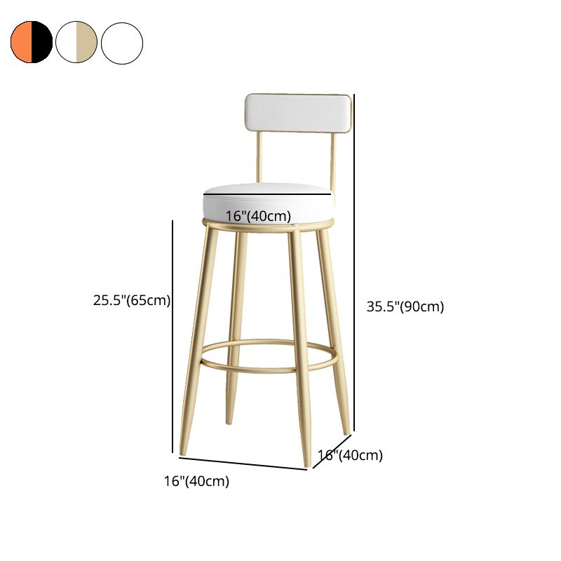 Scandinavian Upholstered Stools for Home Armless Low Back Stools with 4 Metal Legs