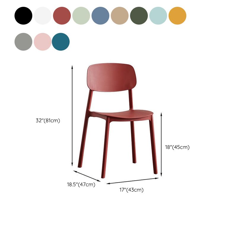 Kitchen Home Stacking Side Chair Open Back Dining Side Chair