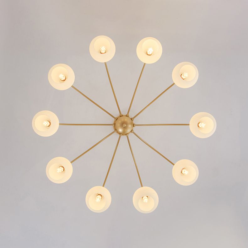 Modern Glass Chandelier Light Globe Shade Multi-Head Pendant Lamps for Living Room