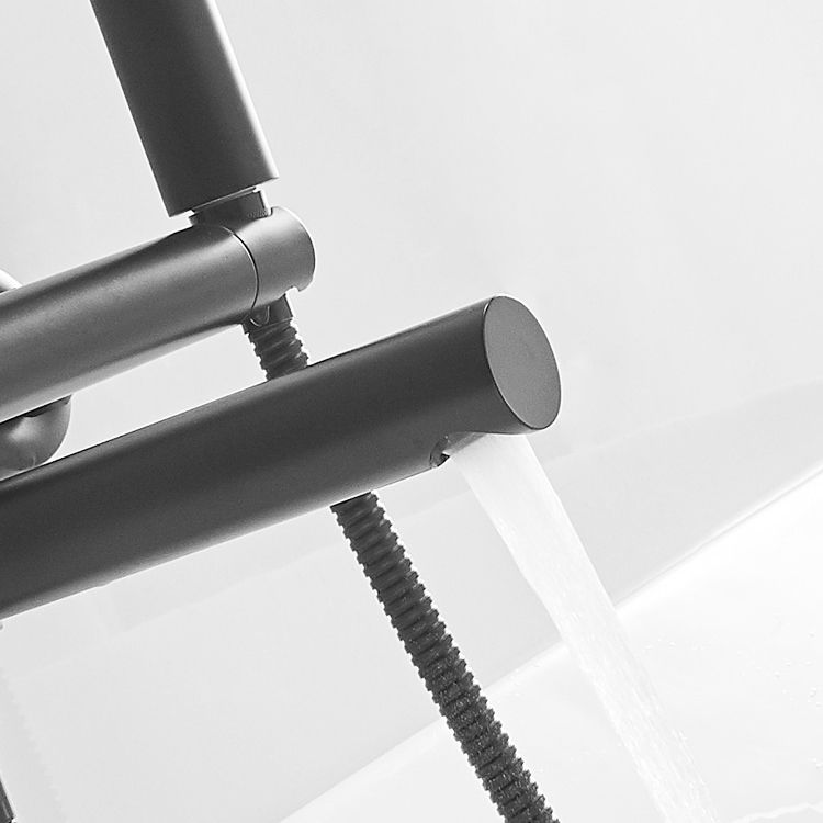 Swivel Spout Tub Faucet Trim Single Lever Handle Handshower Bath Filler with Shower Hose