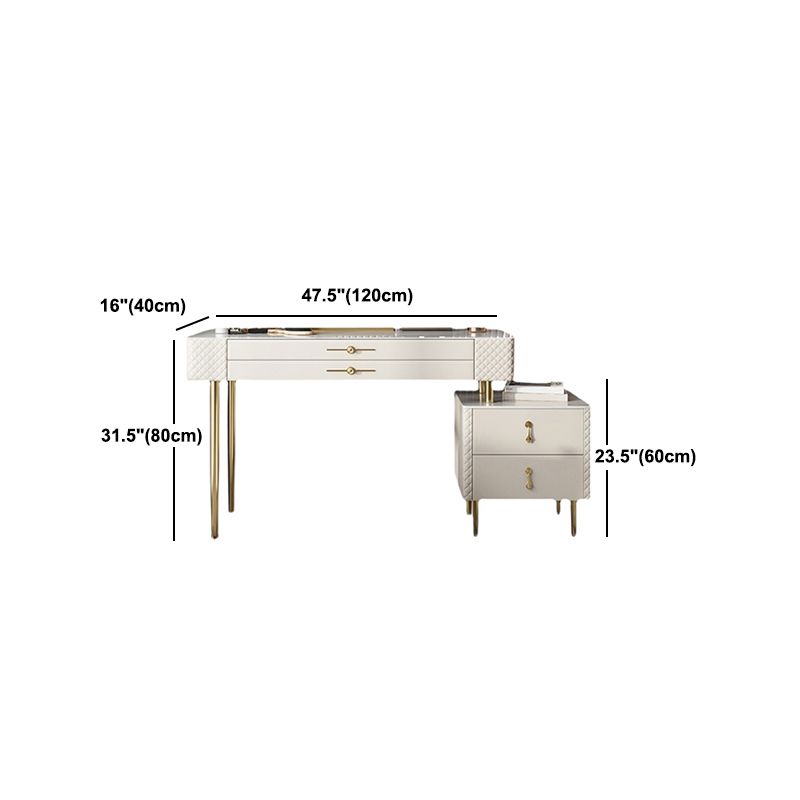 White Makeup Table for Bedroom With Drawer 15.74" W x 31.49" H