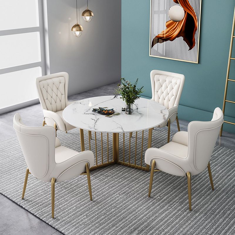 Modern Stone Dining Table Round White Dining Table for Kitchen