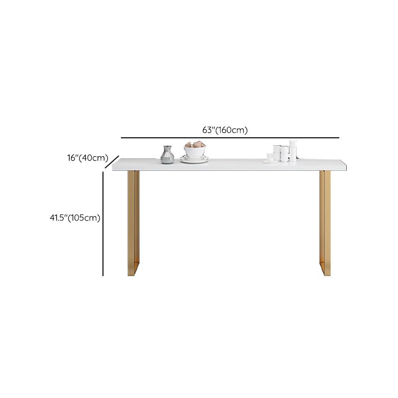 Glam Pub Height Dining Table White and Gold Counter Height Table