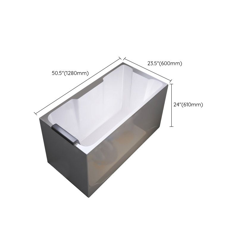 Modern Style Alcove Bath Tub Acrylic Rectangular Bathroom Bathtub in White