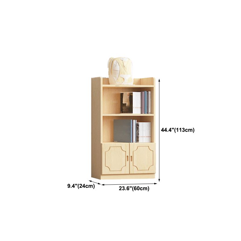 Contemporary Wooden Vertical Book Shelf Closed Back Brown Shelf Bookcase for Study Room