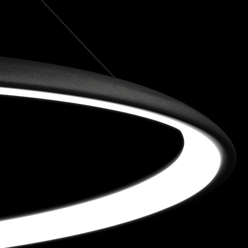 Aluminum Kitchen Island Fixture in Black Finish LED Contemporary Ceiling Pendant Light