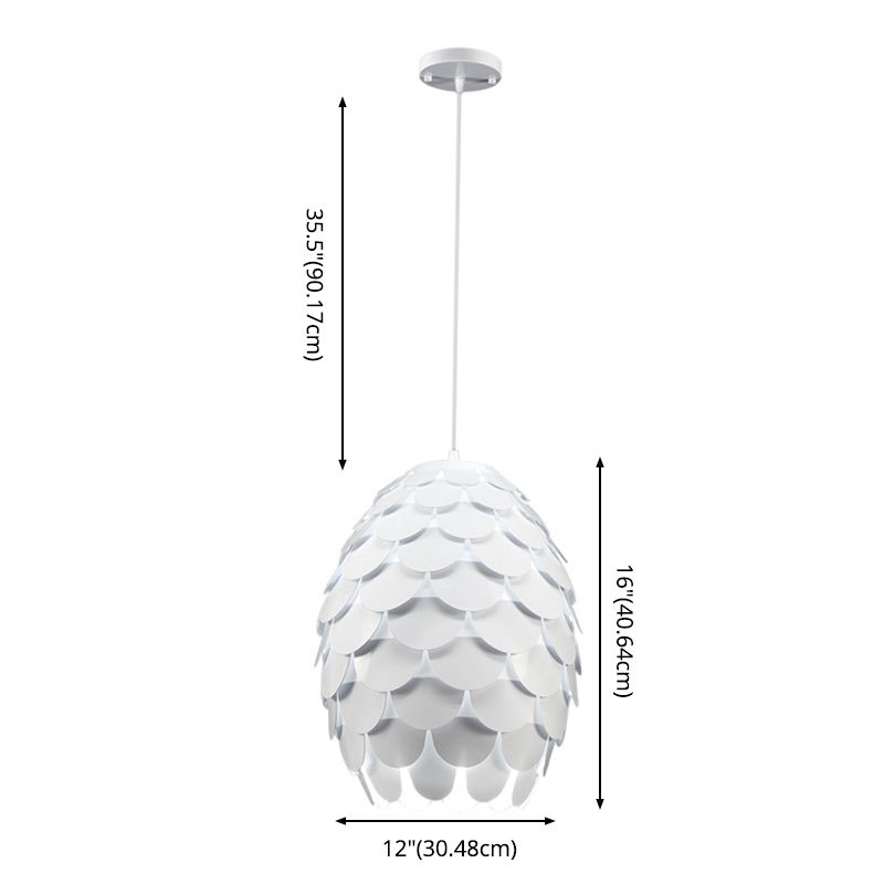 Lámpara de suspensión de techo de piña estilo acrílico blanco acrívico accesorio de luz colgante