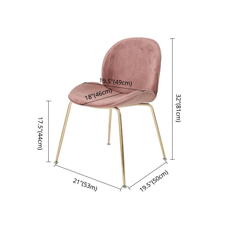 Chaise de salle à manger de Style Glam nordique, sans accoudoirs, avec pieds en métal