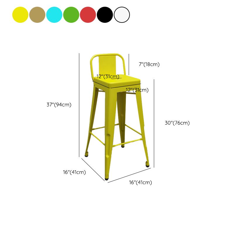 Industrial Low Back Counter Stool Metal Counter Height Stools
