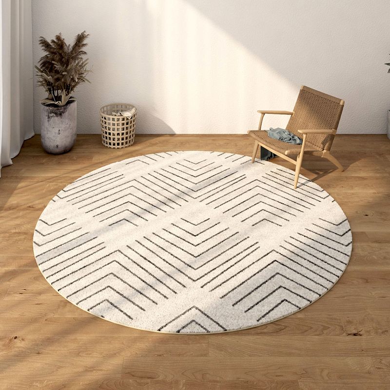White Bohemian Area Rug Americana Pattern Polyester Rug Anti-Slip Area Carpet for Living Room
