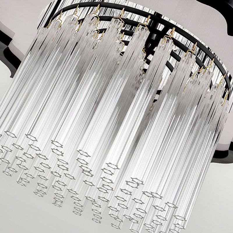 Lámpara de lámpara de montaje semi de metal dorado salas de estar tradicionales lámparas semi descargas con sombra de vidrio