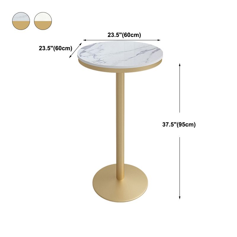 Stone Bar Dining Table Glam Round Bar Table with Pedestal for Dining Room
