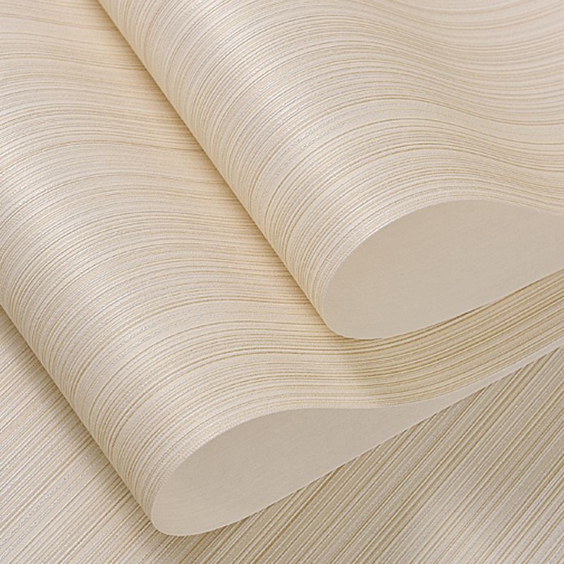 Plain Striped Wallpaper Roll Minimalistic Non-Woven Fabric Wall Art in Soft Color