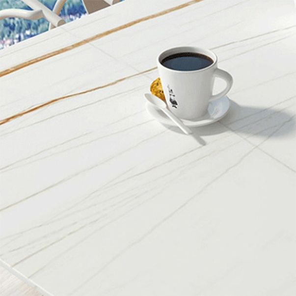 Modern 1/5/7 Pieces Metal Dining Set Stone Table Set for Outdoor