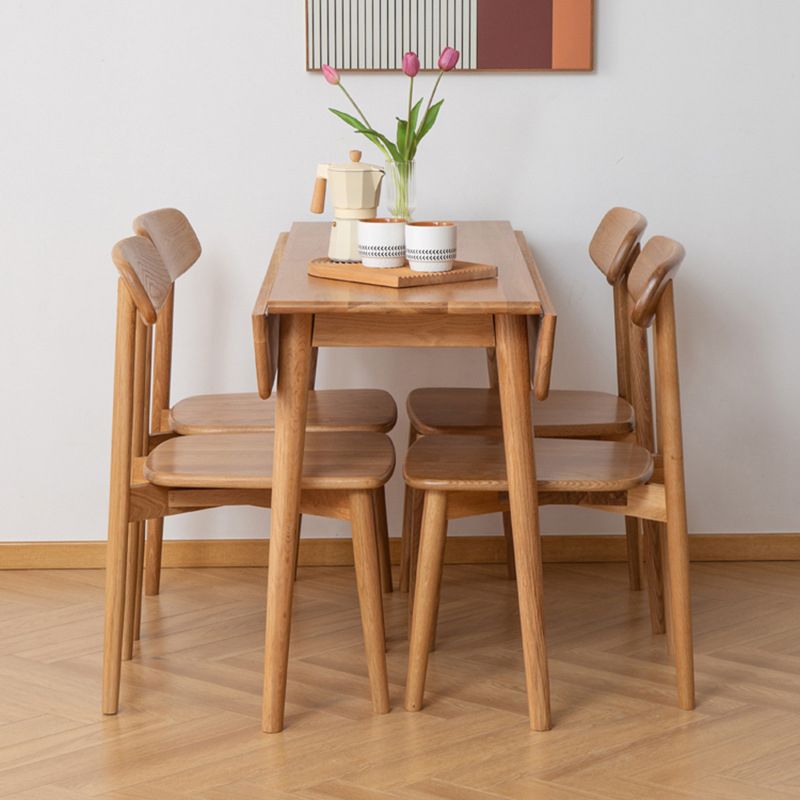 Mid-Century Modern Dining Table Rectangle Solid Wood Dining Table with 4 Legs