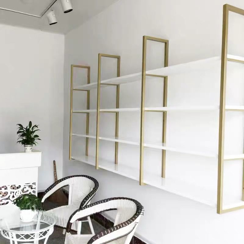 Rectangle Wooden Shelf Bookcase Wall Mounted Industrial Home Office Bookshelf