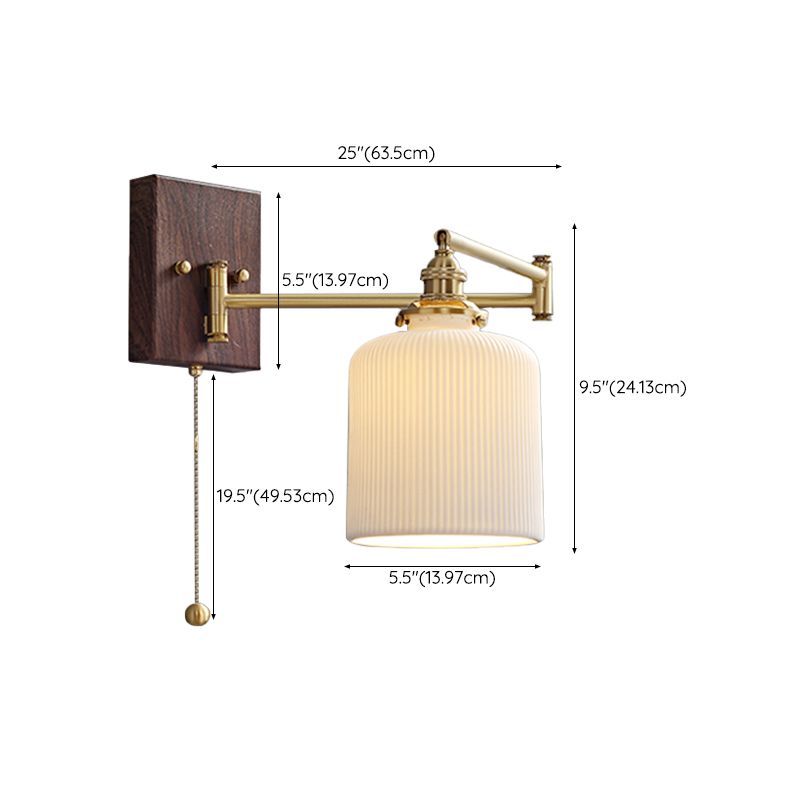 Modern Simple Wall Light Geometry Shape Wall Lamp with Ceramics Shade for Bedroom
