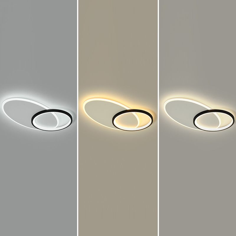 Lámparas de techo de anillo negro, lámparas de techo de metal LED simples, incrustadas