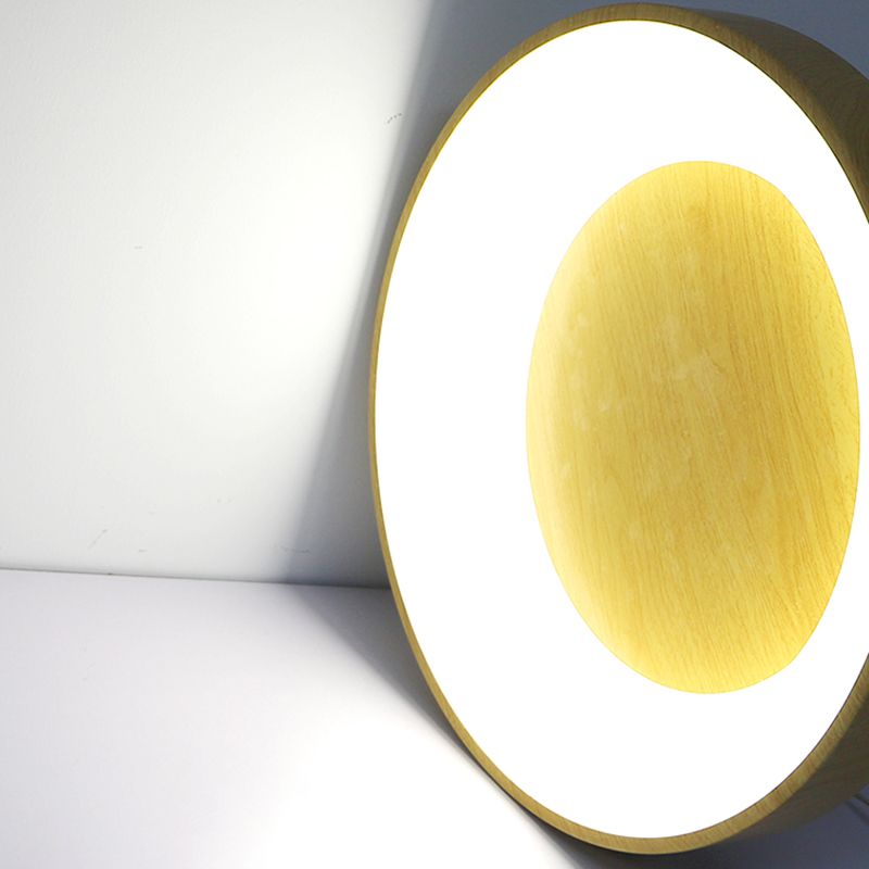 Metal Round Shape Flush Mount Light Modern 1 Light Flush Mount Lighting Fixtures in Brown