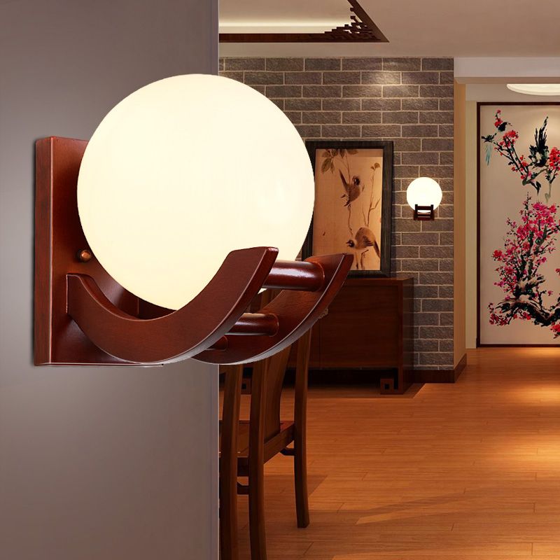 Forma de la pelota Iluminación apliques contemporáneos accesorios de iluminación de pared marrón contemporánea