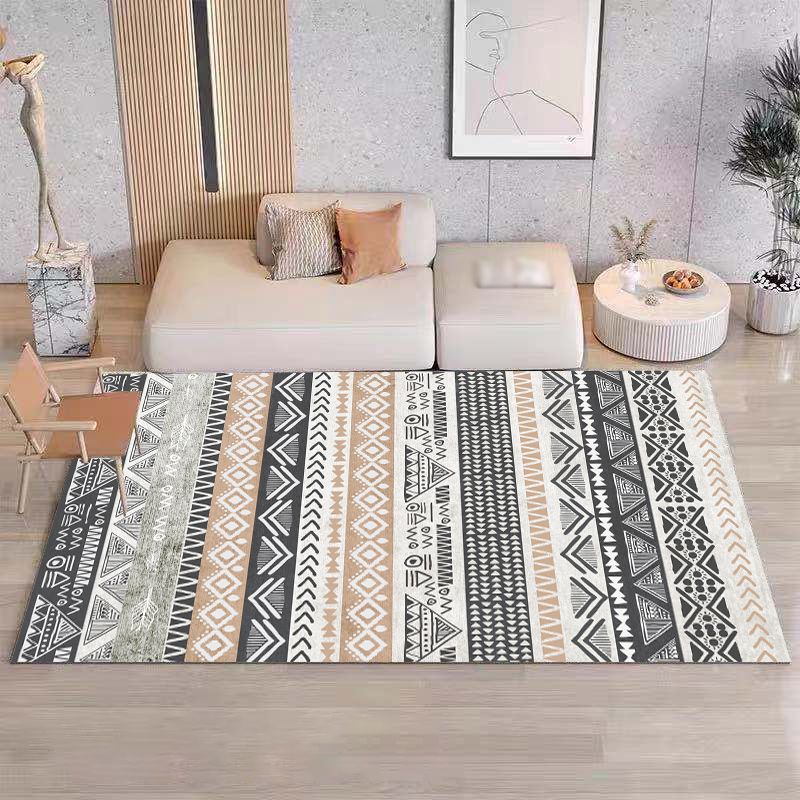 Bohemian Geometric Print Rug Polyester Indoor Carpet Non-Slip Backing Area Rug for Living Room