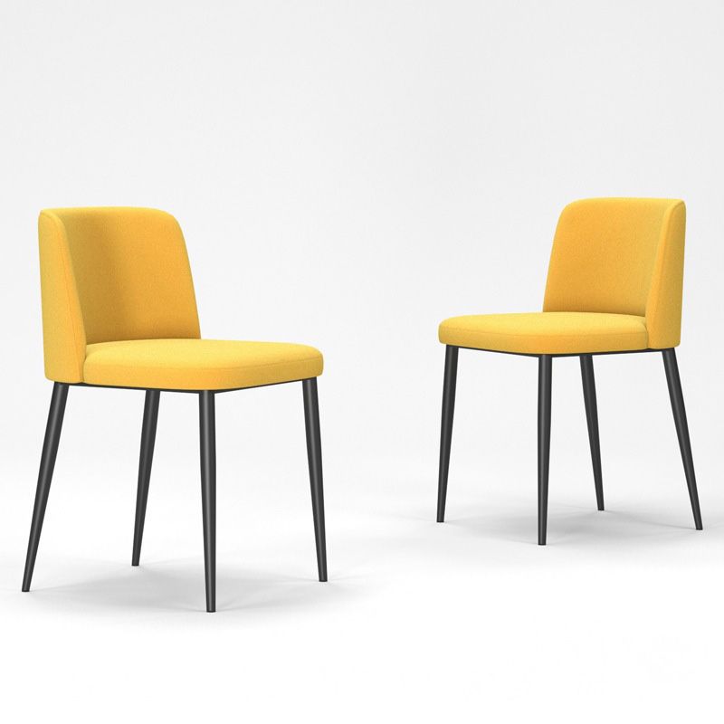 Upholstered Armless Dining Chair Metal Kitchen Dining Side Chair