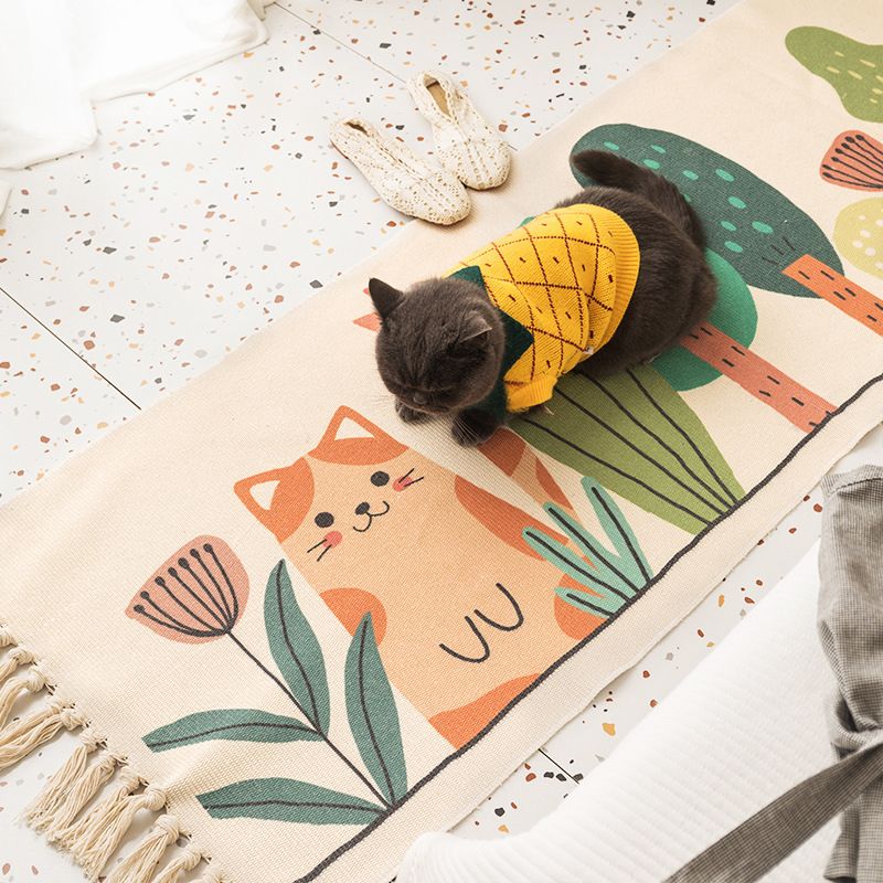 Cute Childrens Art Rug Multicolor Fairy Tale Rug Machine Washable Carpet for Kids Room