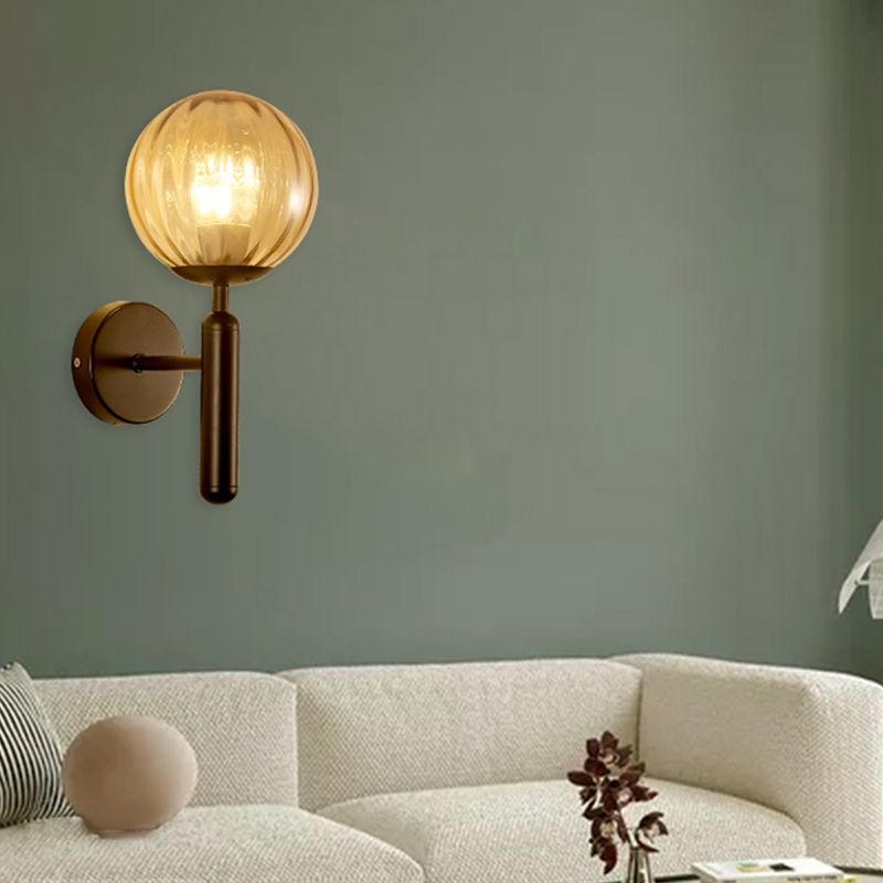 Modern Style Ball Wall Mounted Lamps Glass 1 Light Wall Sconces