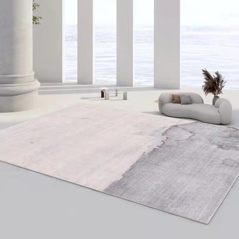Abstract Style Indoor Rug Polyester Area Rug Stain Resistant for Living Room