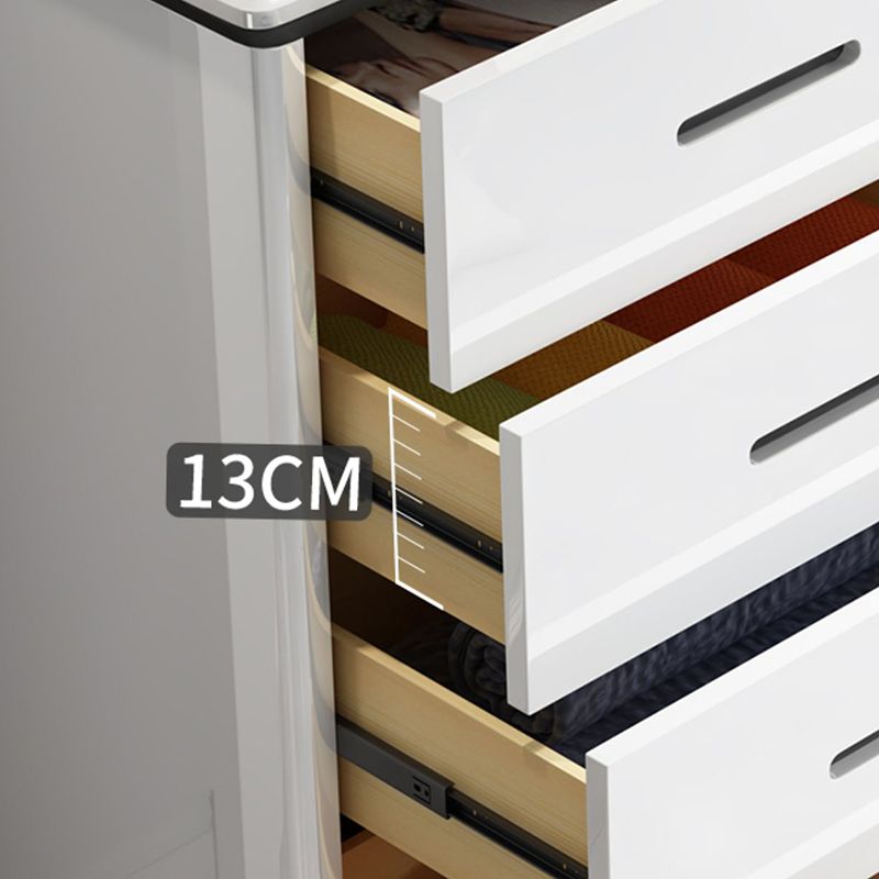 Glam Stone Storage Chest Bedroom White 16" Wide Chest with Drawers