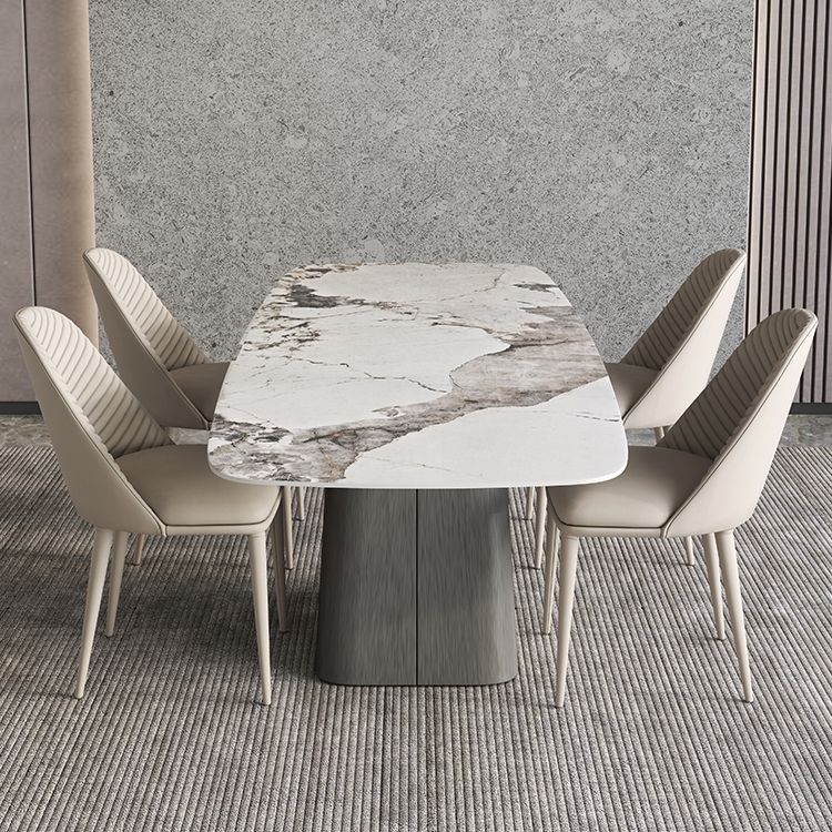 Modern Kitchen Stone Furniture 1/4/5/7 Pieces Rectangle Dining Room Table with Side Chairs